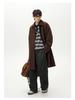 Men's Mid-Length Wool Coat - Dragon & Phoenix Design, Autumn/Winter Korean Style, Thick Windbreaker, Loose Fit, Trendy Brand Lapel Jacket.