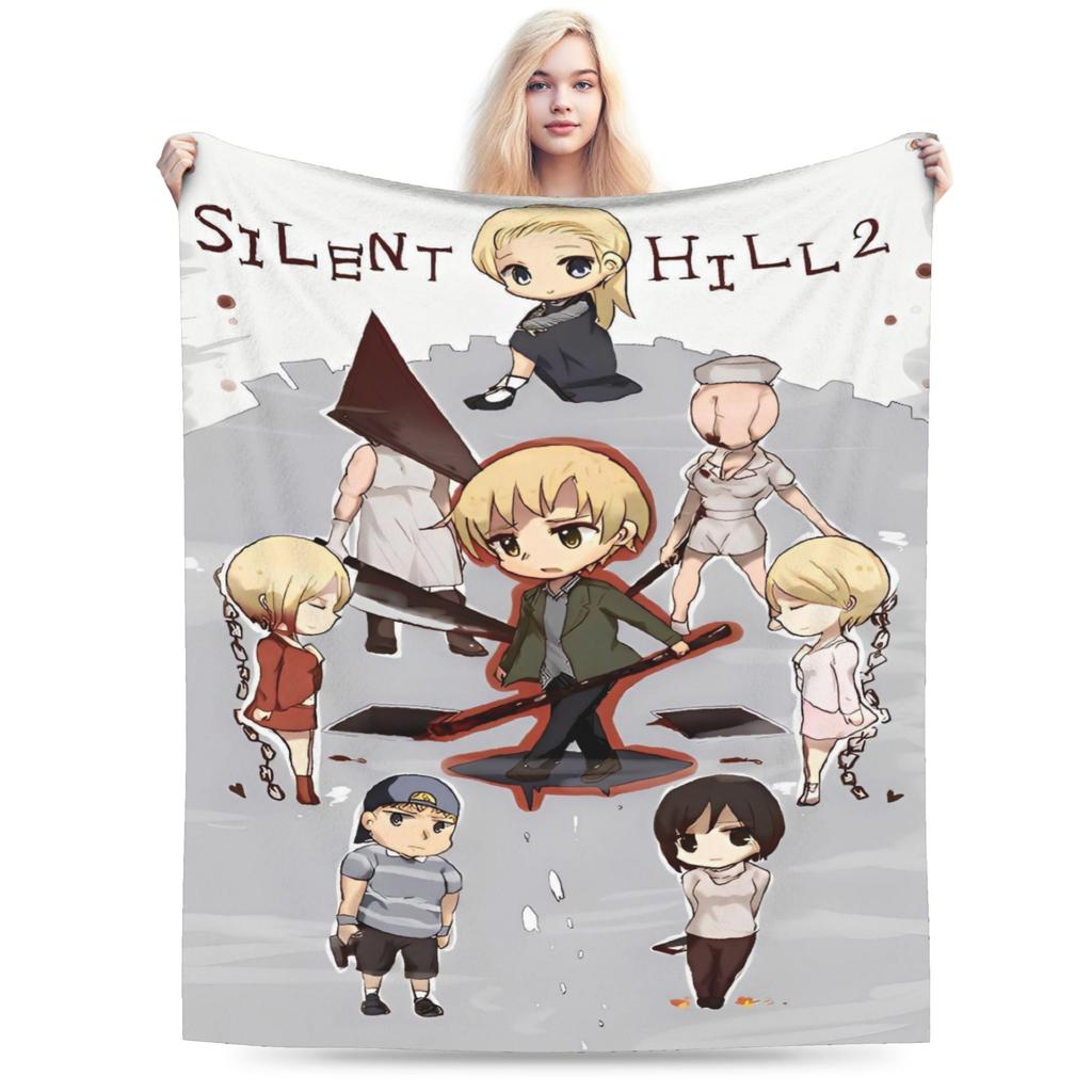 Warm BlanketGirls Boys Camping Silent Hill Throw Blanket Run Heather Flannel Bedspread For Bedroom Funny Sofa Bed Cover