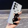 Cartoon problem cat Phone Case for Samsung A22 A23 A24 25 26 A31 32 33 34 35 50 51 52 53 54 55 71 72 73 Transparent Soft Covers