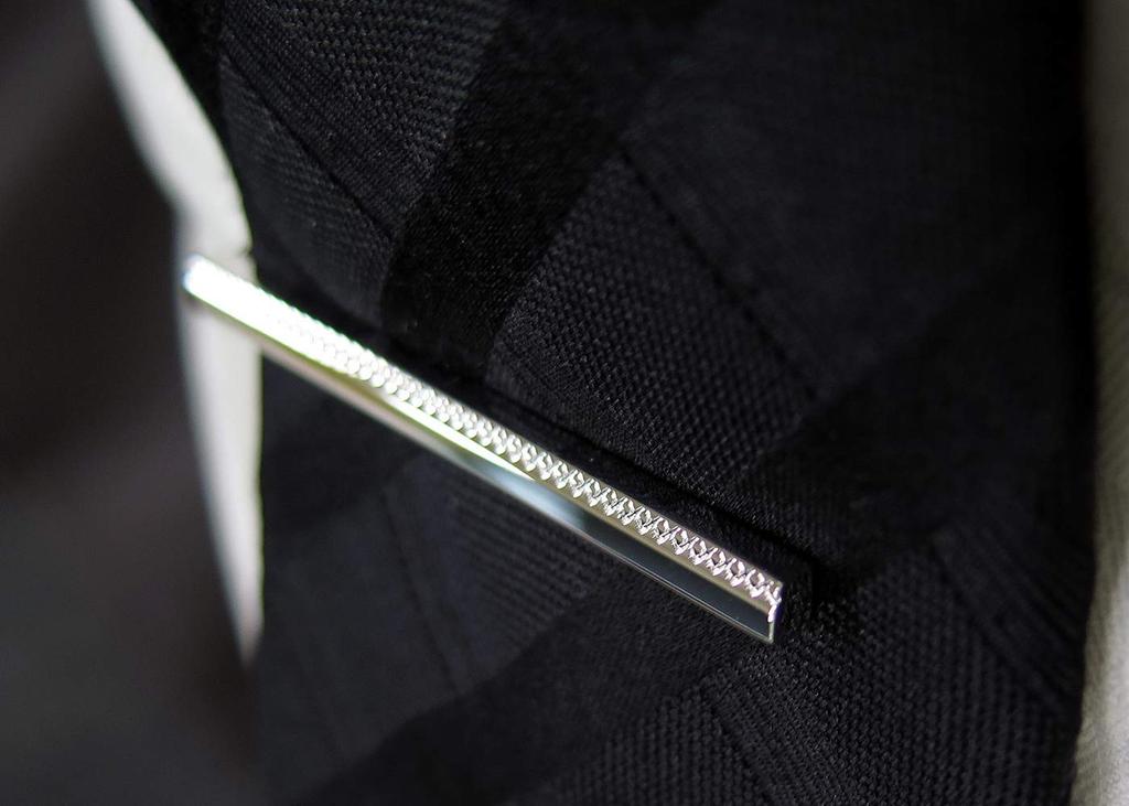 TATEOSSIAN Grid Long Tie Bar Tie Tie (Rhodium) (Tie Pin, Clip, Clip)