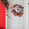 3D Cristmas Wall Stickers,Stanta Claus Decal,Santa Break Through Wall Stickers Decal for Toilet, Window Home Holiday Party Decor