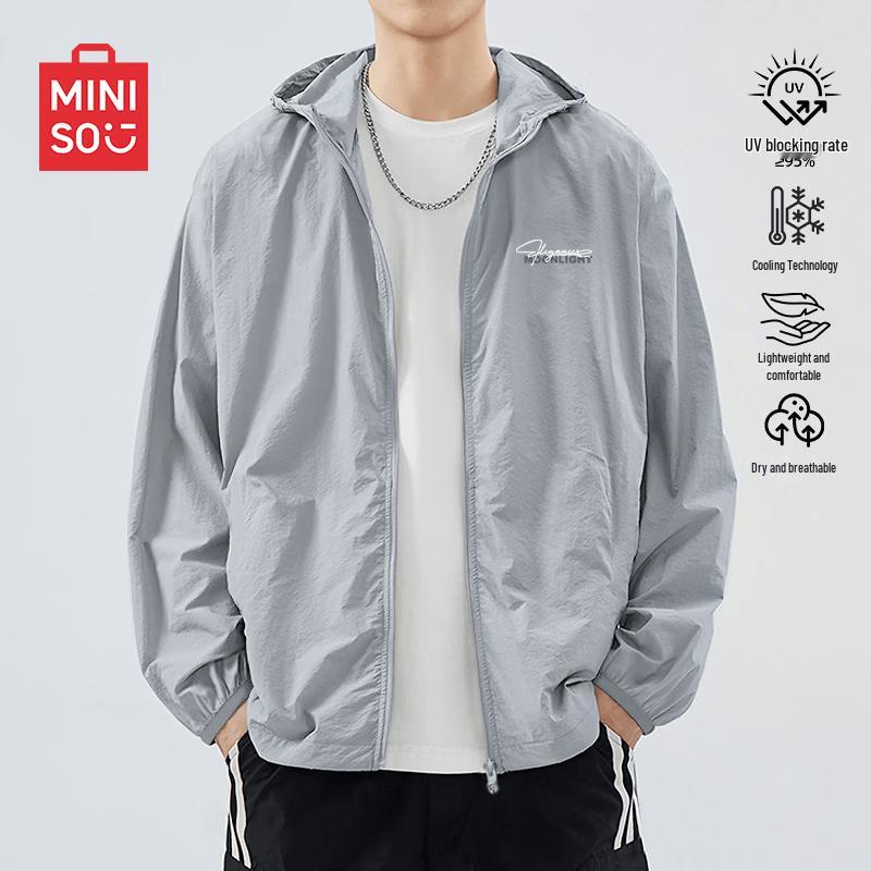 MINISO Men s Summer Quick-Dry UPF50+ Sun Protection Hooded Jacket M