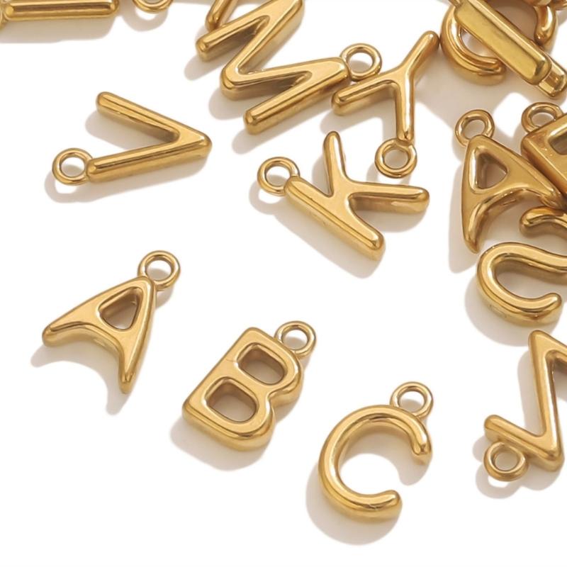 26 Piece Miniature Letter Charms With Vacuum Plating For Custom Jewelry Design Allergy Resistant Metal Accessories