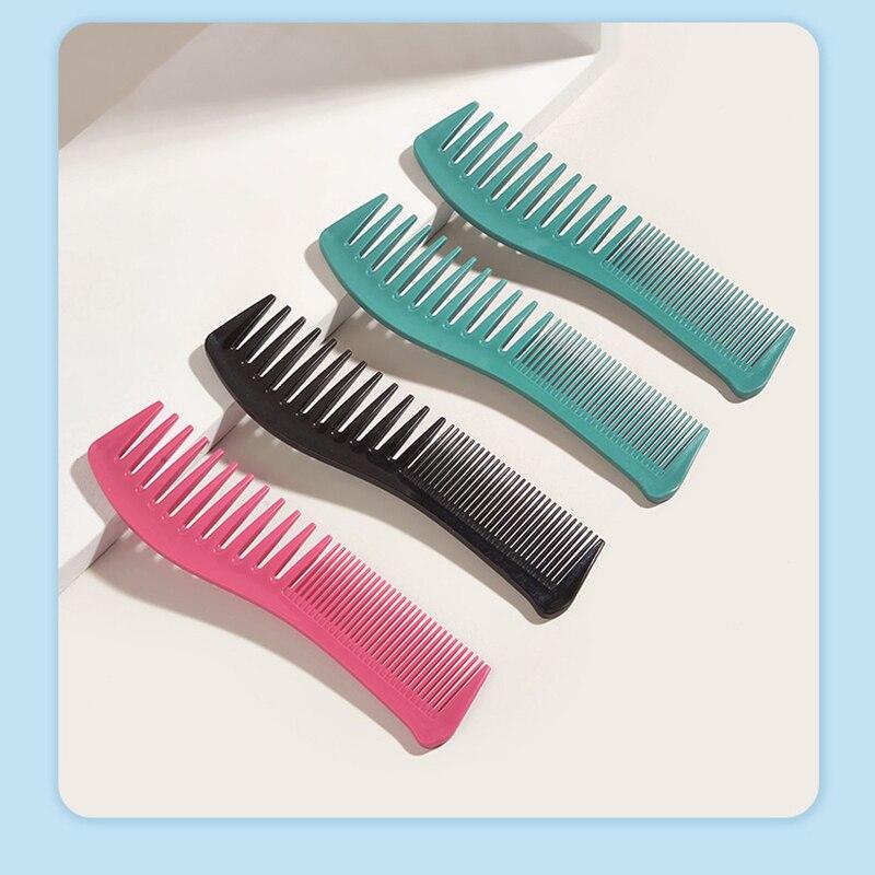Large Toothed Comb Hairdressing Plastic Wide Toothed Comb Household Anti-static Curly Hair Large Wave Shaped Comb Styling Tools