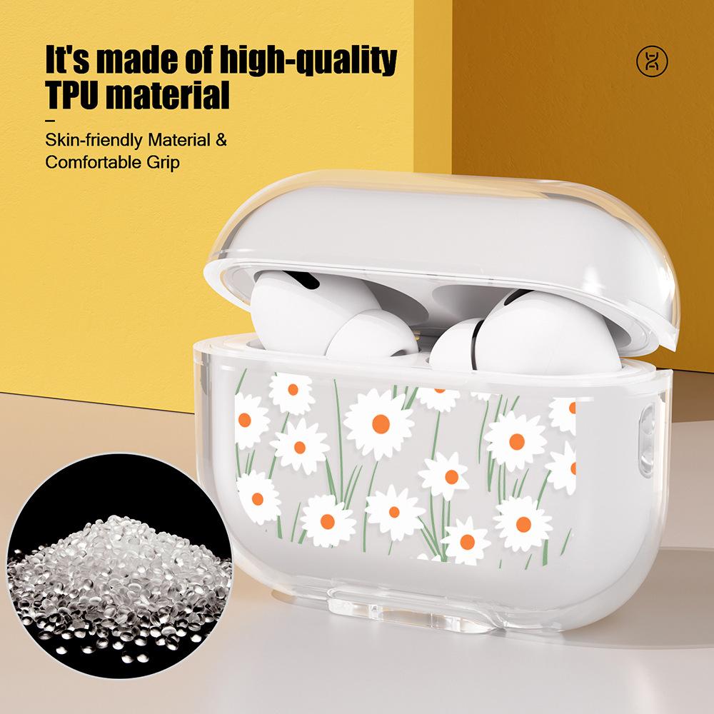 Small daisy is suitable for AirPods protective case Apple wireless earphone case New 3rd generation TPU soft case transparent