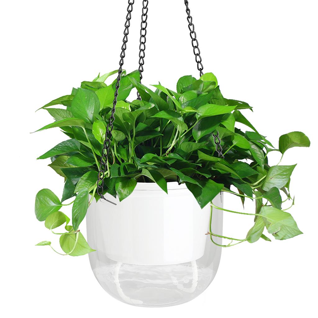 Simple Self Watering Hanging Pots Indoor Plant Hanging Pots with Drainage Hole Visible Water Level