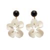 European and American fashion style earrings, temperament flower petals inlaid with precious stones design studs, personalized versatile earrings wome