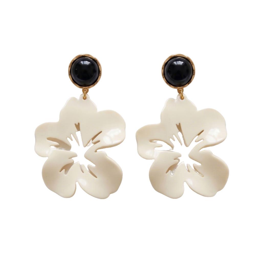 European and American fashion style earrings, temperament flower petals inlaid with precious stones design studs, personalized versatile earrings wome