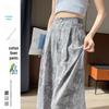 Women's High-Waist Retro Print Wide-Leg Linen Pants - Spring 2026 Collection
