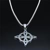 Stainless Steel Celtic Knot Witch Necklace for Men Women Wicca Jewelry Witchcraft Nudo de Bruja N4273