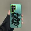 Color Phone Case For Samsung Galaxy S26 S25 S24 S23 S22 Ultra S20 S10 S21 FE 5G Plus Silver IMD Cover Black Dragon Fashion