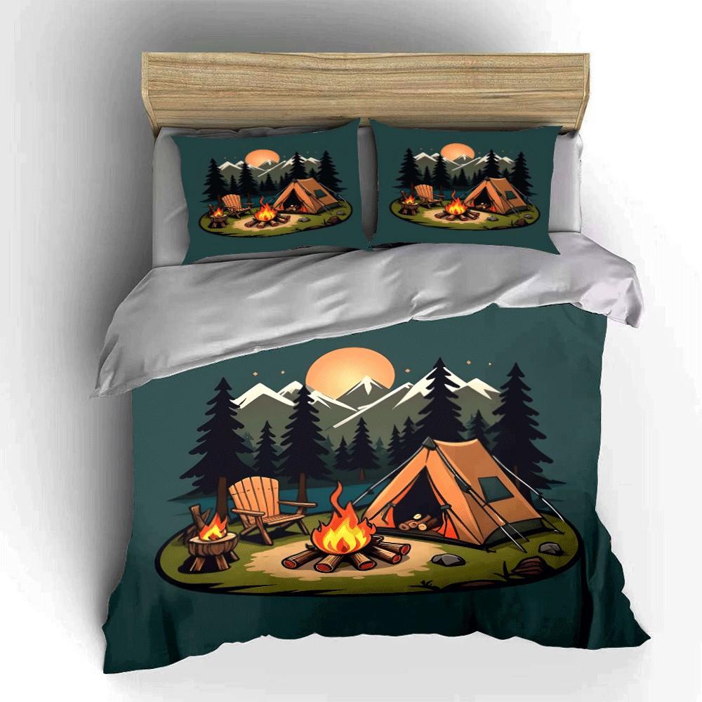 Camping Essentials: Tent, Chair, Fire Exquisite Three-Piece Bedding Set Gift For Kids And Adults