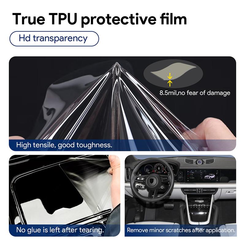 For Porsche Cayenne 2024 SUV Coupe 3.0T 4.0T Car Interior Center Console Transparent TPU Protective Film Anti-scratch Repair