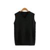 Unisex College Style V-Neck Long Sleeve Knit Sweater Vest for Spring and Autumn
