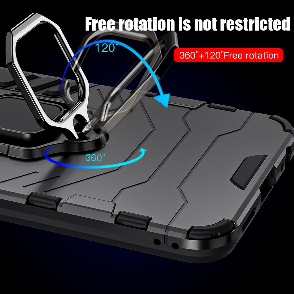 Peatkop Shockproof Armor Case for VIVO Y02S Y77 5G Silicone +PC Metal Ring Stand Phone Back Cover for VIVO Y77 5G Y02S