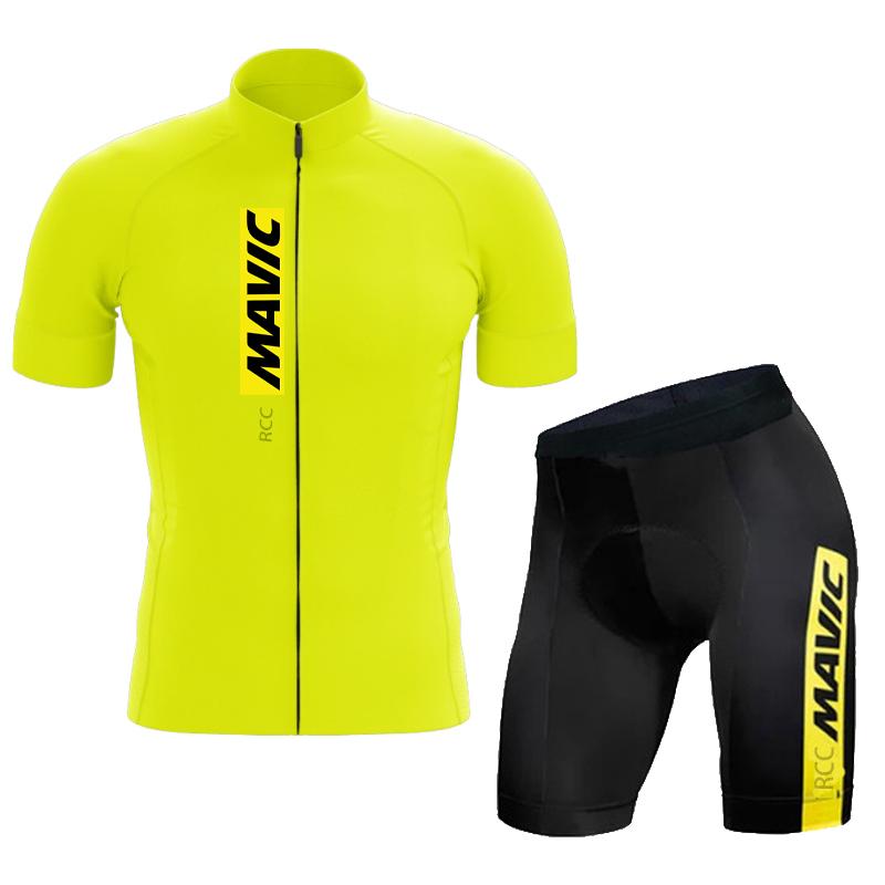 RCC MAVIC Summer Team Summer Cycling Jersey Set Sport Mtb Bicycle Clothing Breathable Short Sleeve Shirt Bike Bib Shorts Ciclism