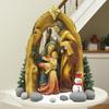 Holy Family Statue Christmas Scene Birthday Gift Resin Sculpture Figure for Living Room Fireplace