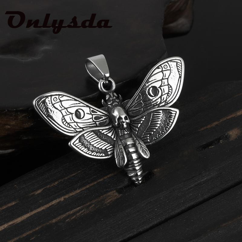 

Cool Butterfly Skull Pattern Metal Pendant Necklace For Men Harajuku Vintage Punk Animal Gothic Choker Necklace Jewelry V020