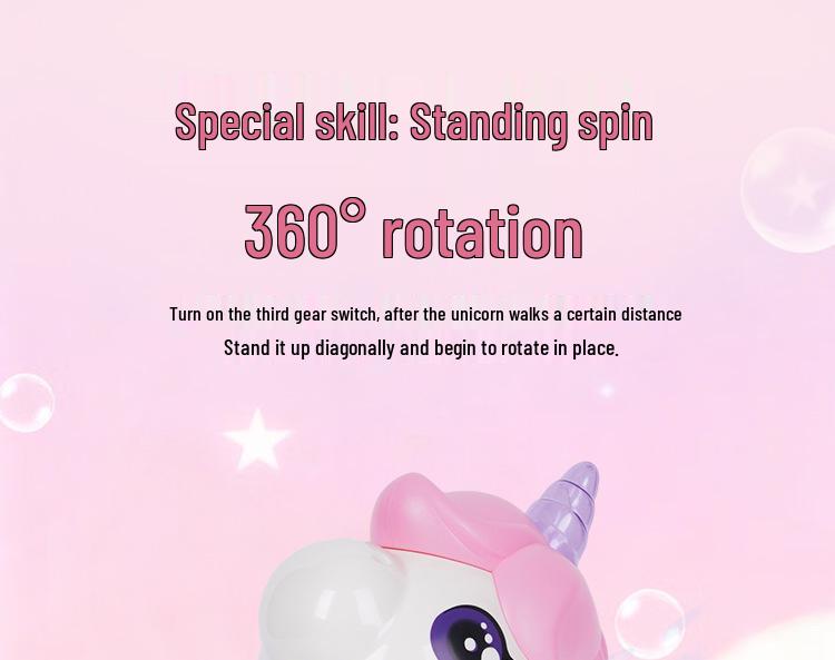 Unicorn Toy for Girls: Rechargeable Rotating Electric Light-Up with Music