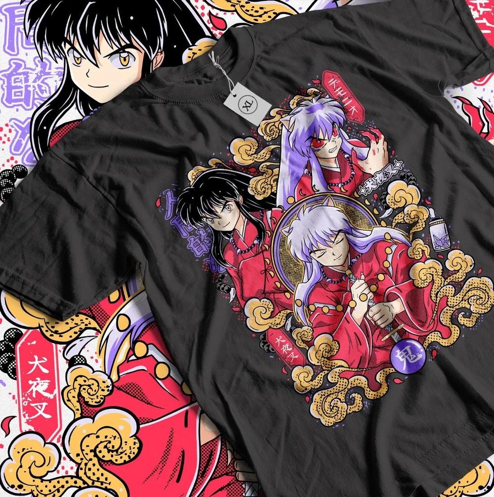 Inuyasha Sesshomaru Tshirt Red Moon Inu Yasha Anime Black S