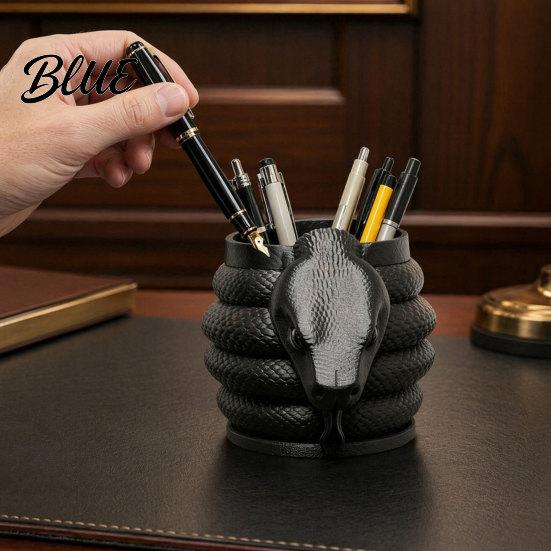Pencil Holder for Desk 3D Printed Snake Shape Pen Holder, Creative Desktop Organizer Pencils Colored Gel Pens Utility Knives, Dark Style Stationery