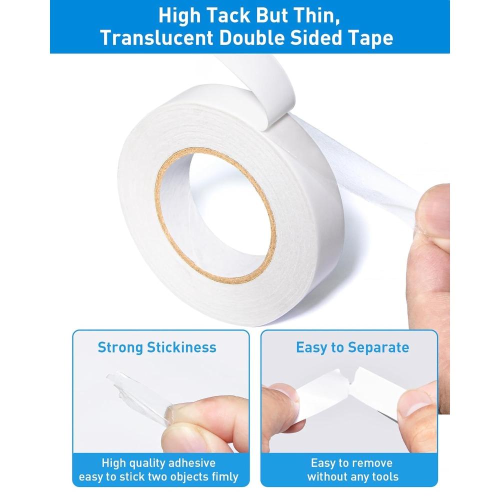 Double Sided Tape Ultra-thin White Strong Sticky Tapes Stickers Super Adhesive Tape Strips for Home Office Supplies