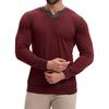 Men's V-neck long-sleeved T-shirt Casual men's base layer top T-shirt and sweatshirt