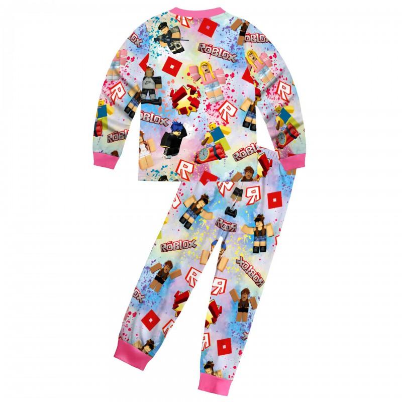 Girls Roblox Pajama Set Long Sleeve Top Pants 2 Piece 81172 Cartoon Loungewear Kids