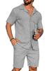 Men's Summer Casual Sportswear Set: Short Sleeve Cardigan & Shorts - Holiday Two-piece Set