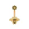 Nytt rustfritt stål Gull Bee Zircon Rhinestone Crystal Navle Ring Dusk Anheng Navle Body Smykker Piercing
