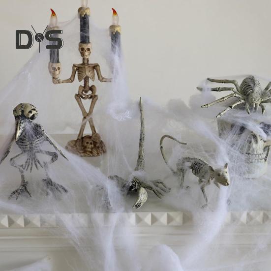 1/4 ks Halloween zvířecí kostlivec dekorace realistická krysa, vrána, pavouk, štír, kostra figurka plastová kostní socha model pro domácí kancelář kavárnu