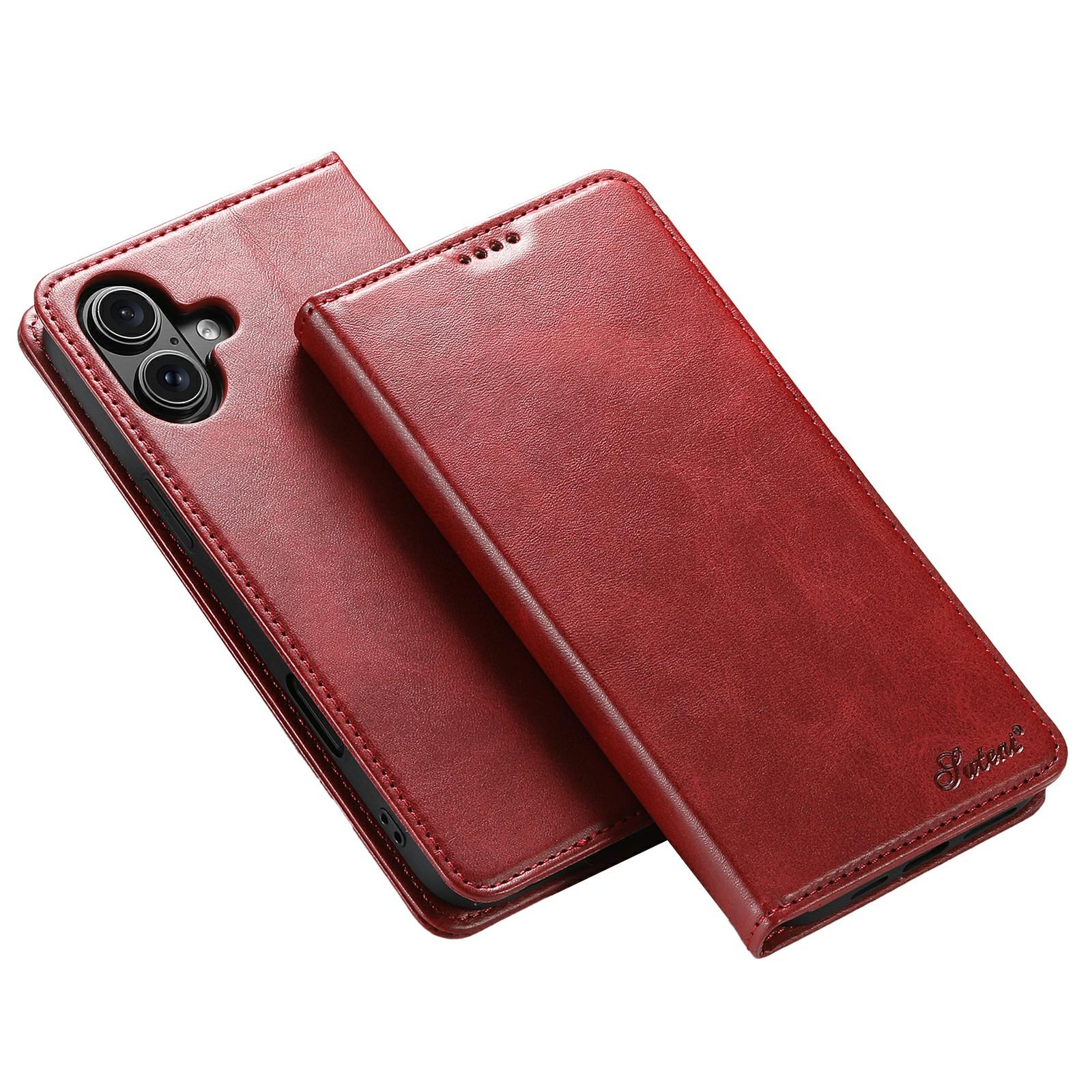 

SUTENI For iPhone 17 Case PU Leather Wallet Stand Magnetic Closing Phone Cover D