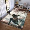 Samurai Warrior Under Maple Tree Carpet, Japanese Style Home Decor Rug Suitable for Use As an Anti-slip for Living Room Bedroom Sofas