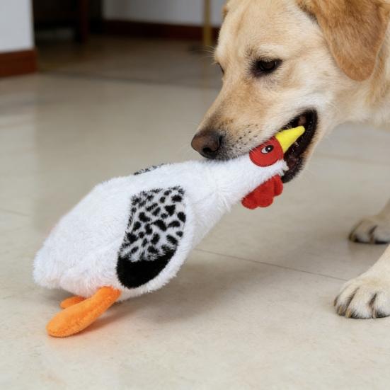 Interactive Dog Toy with Squeaky And Crinkle Sound Plush Duck/Chick Shaped Dog Chew Toy for Small Medium Large Dogs