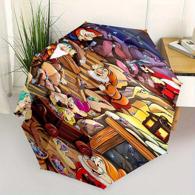 

Seven Dwarfs,Mine Scene Themed Automatic Opening and Closing Folding Umbrella, Reinforced 8 Ribs, Compact Travel Design, Fashionable Folding