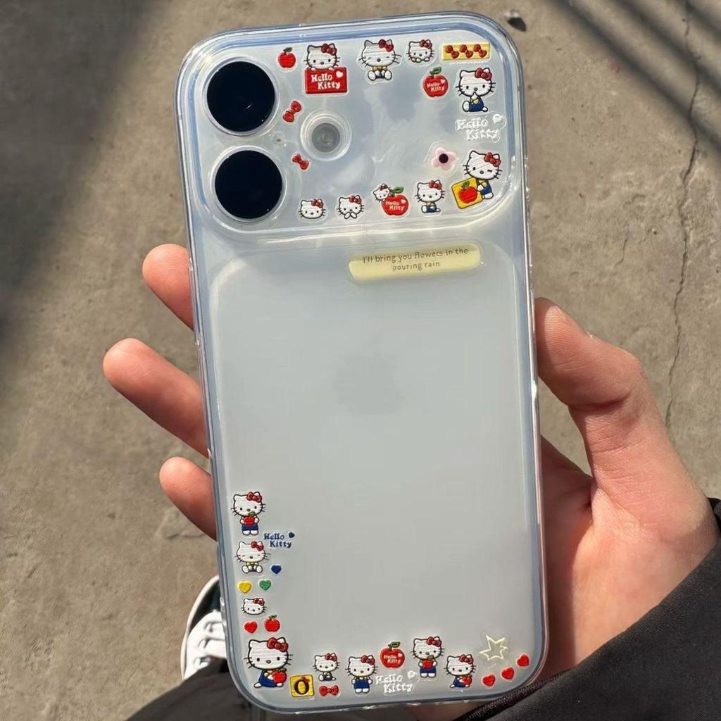 Cute Apple Kt Large Window for Apple 16/17 Mobile Phone Case iPhone15/14/13/12 Cartoon 11 Soft