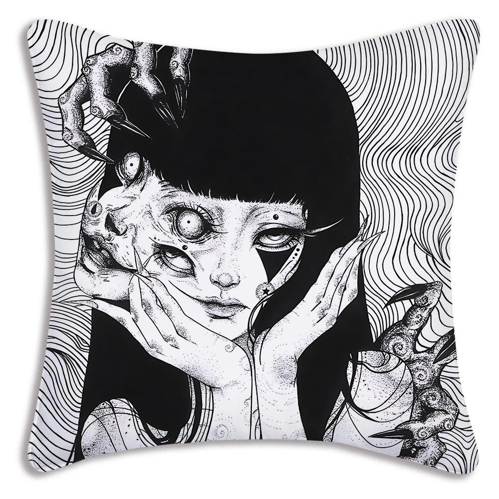 Classic manga For T-Tomie Pillow Covers Cartoon Sofa Decorative Home Double-sided Printing Short Plush Cute Cushion Cover