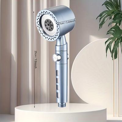 1 Stück 5-Modus Duschkopf - ABS Handbrause mit Filter | Ein-Knopf-Bedienung & Ergonomischer Griff, Badezimmer-Essentials für den Familiengebrauch