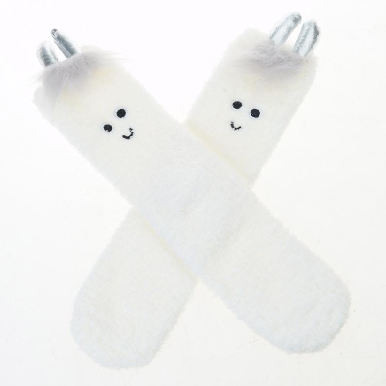 Womens Fuzzy Plush Slipper Socks Cute Animal Ears Home Warm Fleece Sleep Socks