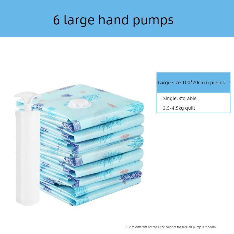 Vacuum Compression Storage Bags, Vacuum Compression Bags for Organizing Quilts, Moisture-Proof Storage Bags, Vacuum Storage Bags 6 large hand pumps Large Size (100*70cm)