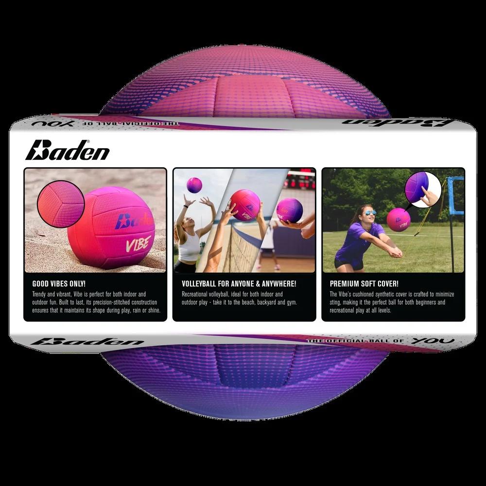 Vibe Indoor Outdoor Volleyball Official Size Lightweight Cushioned Synthetic Leather Foam Backing Precision Stitching Durable
