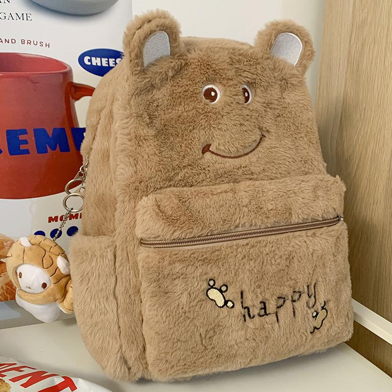 School Bag Children Primary School Girls Cute Girls Letter Plush Kindergarten Small Backpack