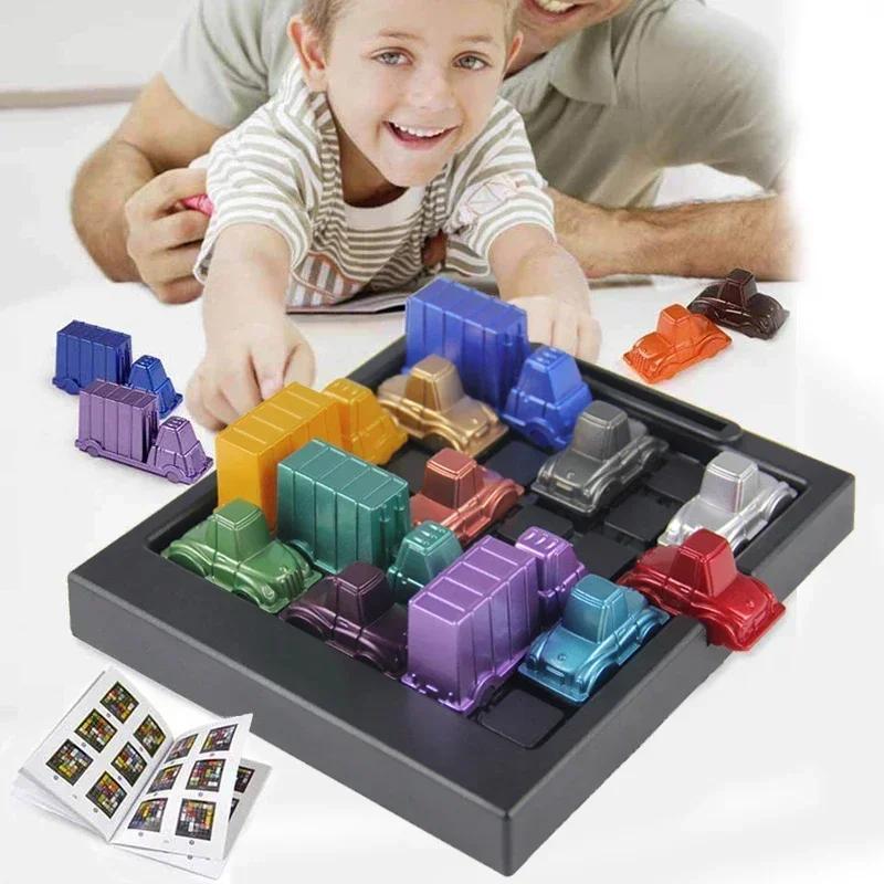 Non-Toxic Puzzle Traffic Rush Hour Game Racing Rush Hour Car Huarong Road Logical Reasoning Desktop Game Children'S Puzzle Toys Childre