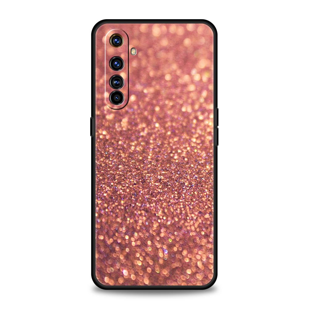 Silicone Morbido Rosa Glitterato Per Realme 8i 9i 9 Pro Plus GT2 Pro C3 6 7 8 Pro C21 C11 C25 Pro 5G Cover per Telefono Antiurto Custodie Borsa