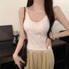 Women's V Neck Spaghetti Strap Cami Top Slim Fit Ballet Style Lace Bow Built-in Bra Cropped Tank Top