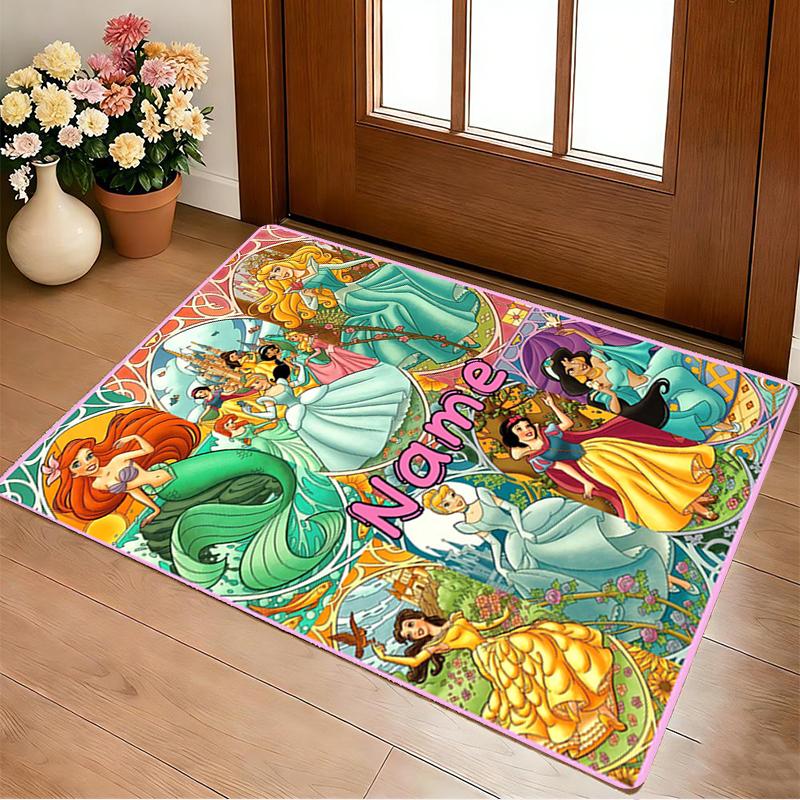 Custom Name Princess Party Living Room Non-Slip Area Rug Soft Carpet for Bedroom Kids Playroom Sofa Office Home Decor Doormat
