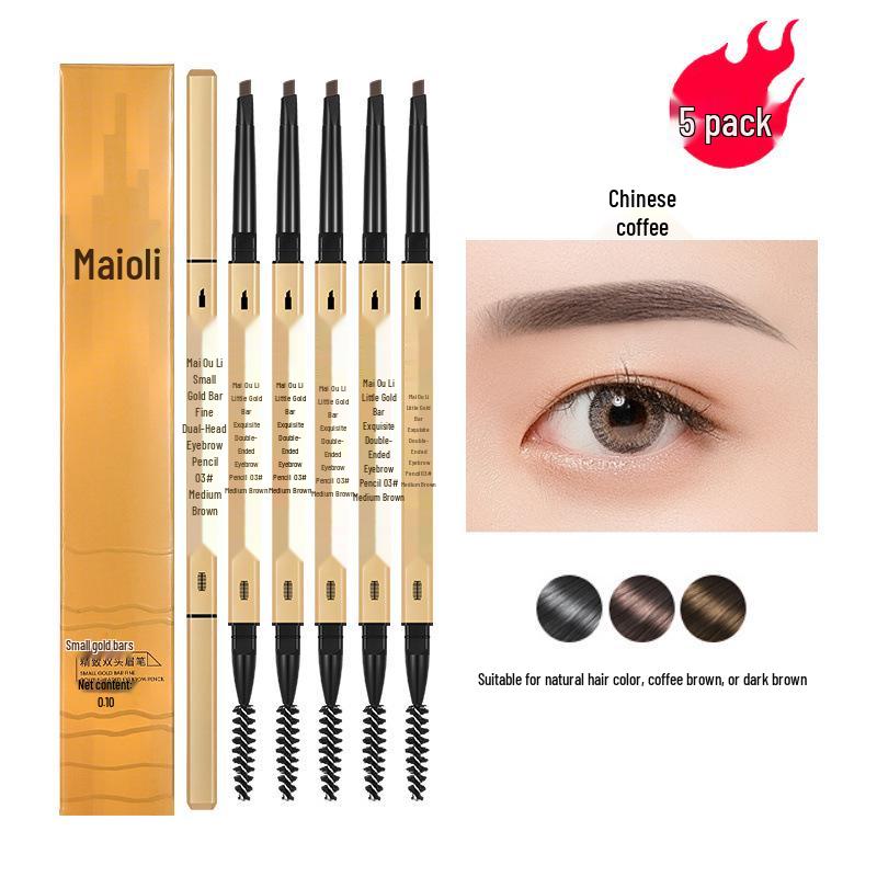 Ultra-Fine 3D Smudge-Proof Double-Ended Eyebrow Pencil with Triangle Tip