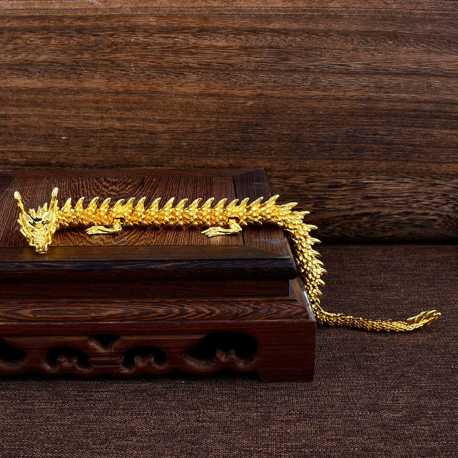 3D Alloy Chinese Dragon Movable Desktop Ornament