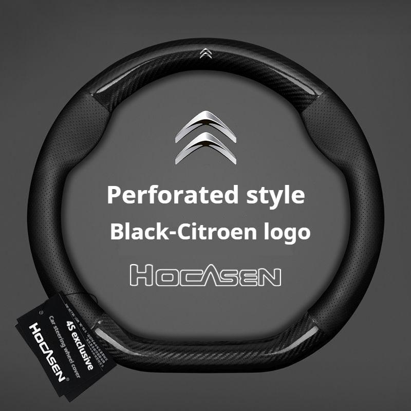 Kohlefaser-Leder-Lenkradabdeckung Für Citroen C1 C2 C3 C4 C5 C6 C4L Berlingo Picasso Aircross Sega Ely See Zubehör aik256