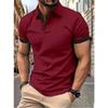 Men's Polo Shirt Short Sleeve Casual Slim Fit Color Blocking T-shirts England Style Streetwear Polos Men's Tops Tees